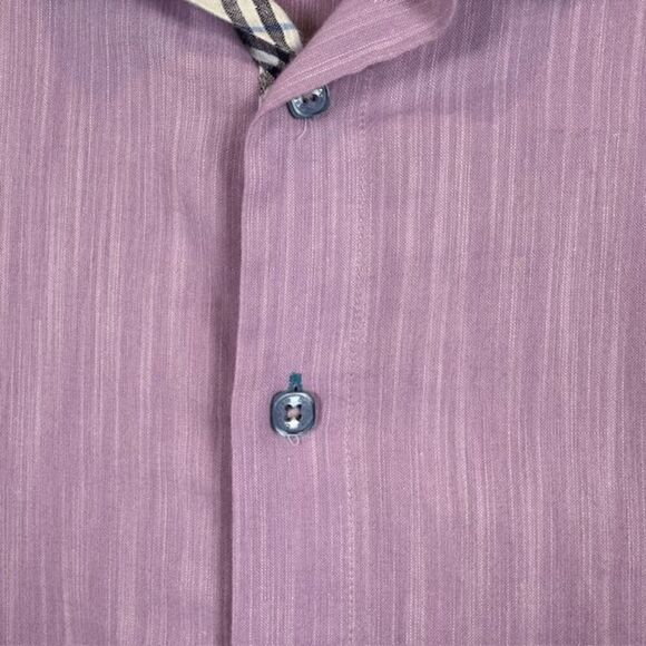 Bespoke Button Front Lavender Purple Contrast Plaid Flip Cuff Size XXL - Picture 2 of 14